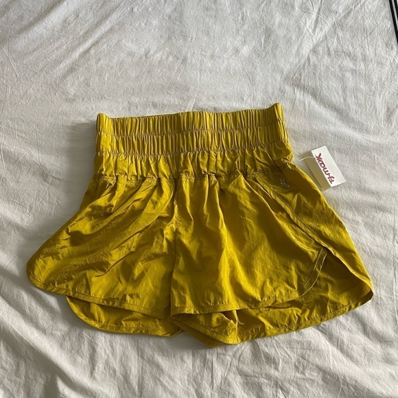 Free People Movement- NWT Yellow “The Way Home” Workout Active Shorts - Picture 6 of 6